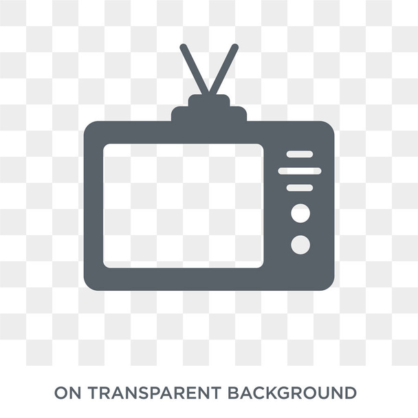 TV-Ikone. TV-Design-Konzept aus der Sammlung elektronischer Geräte. einfache Elementvektorabbildung auf transparentem Hintergrund. - Vektor, Bild