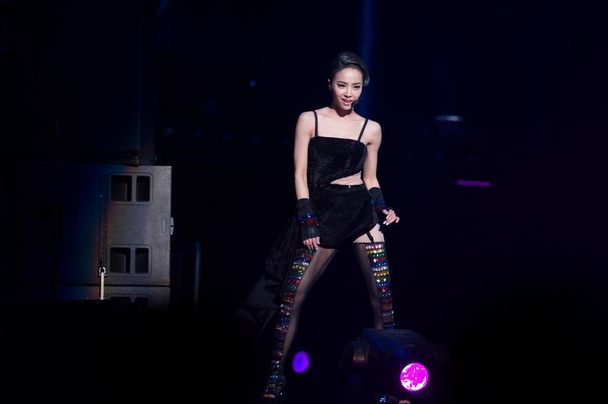 Taiwanese singer Jolin Tsai performs at her concert in Beijing, China, 14 May 2016. - Foto, Imagem