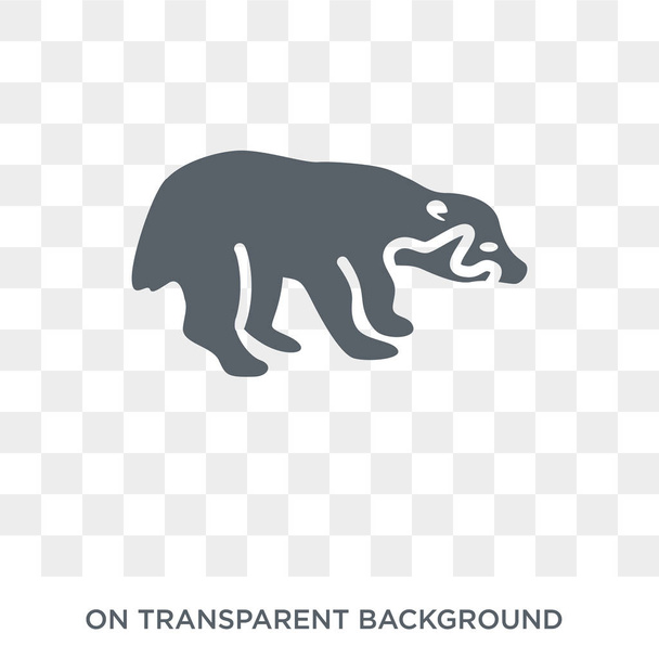 Badger pictogram. Trendy platte vector Badger pictogram op transparante achtergrond uit dieren collectie. Hoge kwaliteit gevuld Badger symbool gebruik voor web en mobiel - Vector, afbeelding