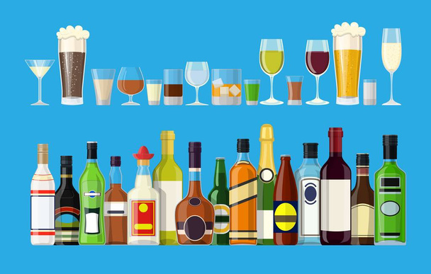Alcohol drinks collection. - Vector, Image
