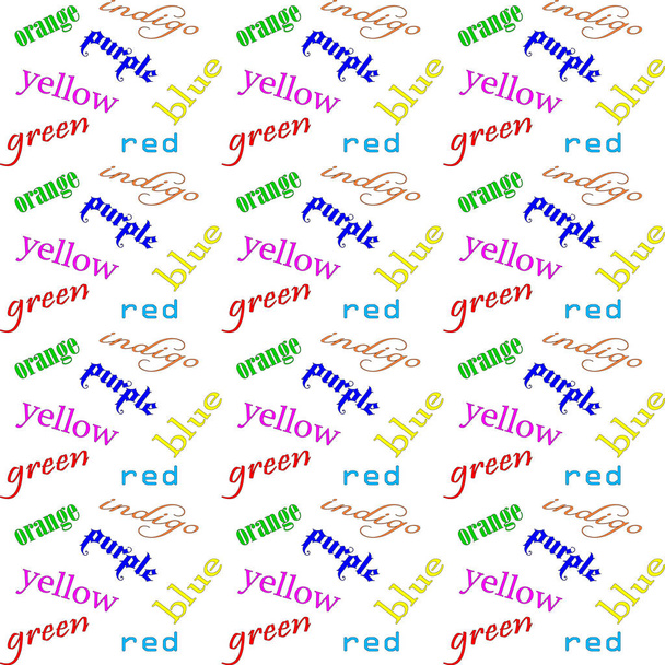 устные цветовые интерференции фон картина, показывающая несоответствие между словом и цветом
 - Вектор,изображение