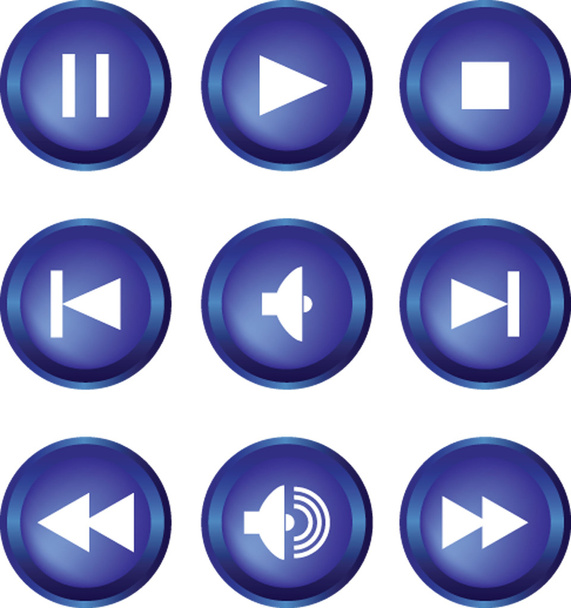 Multimedia buttons collection - Vector, Image