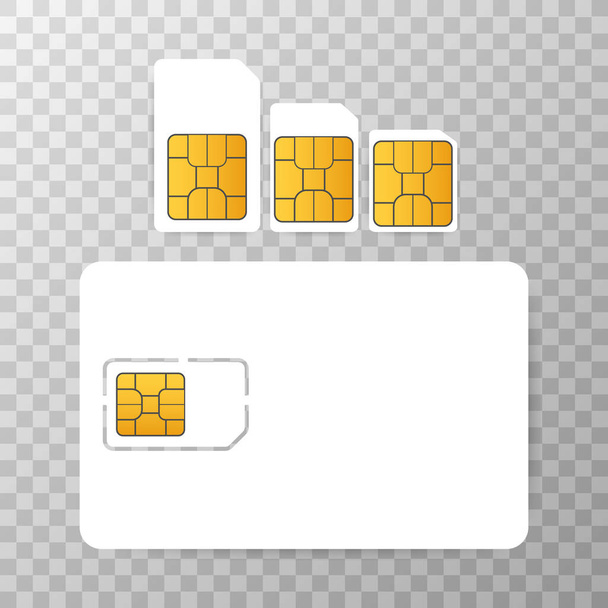 Chip de tarjeta SIM de teléfono móvil vectorial aislado en el fondo. Ilustración vectorial
. - Vector, imagen