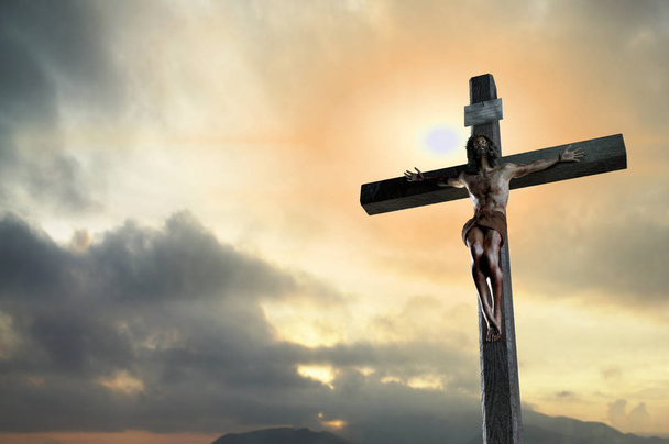 Jesus Christus am Kreuz, 3D-Darstellung - Foto, Bild