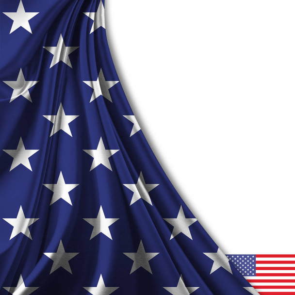 Bandiera degli Stati Uniti con spazio per la copia del testo - Illustrazione 3D
     - Foto, immagini