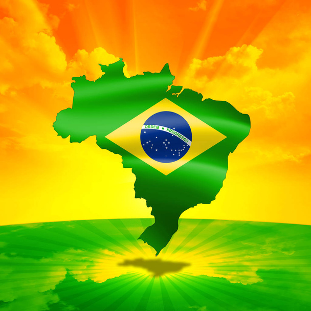 Bandera de Brasil con espacio de copia para su texto o imágenes
 - Foto, Imagen