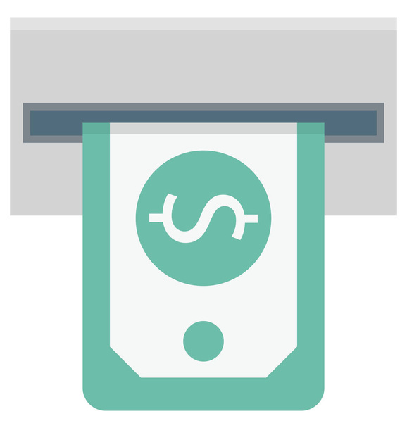 Cash terugtrekking kleur Vector icon die moeiteloos kan worden gewijzigd of bewerken  - Vector, afbeelding