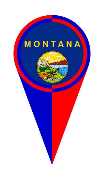 Montana Karte Zeiger Pin-Symbol Standort Flagge Marker - Vektor, Bild