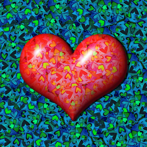  hart teken, St. Valentines Day Card  - Foto, afbeelding