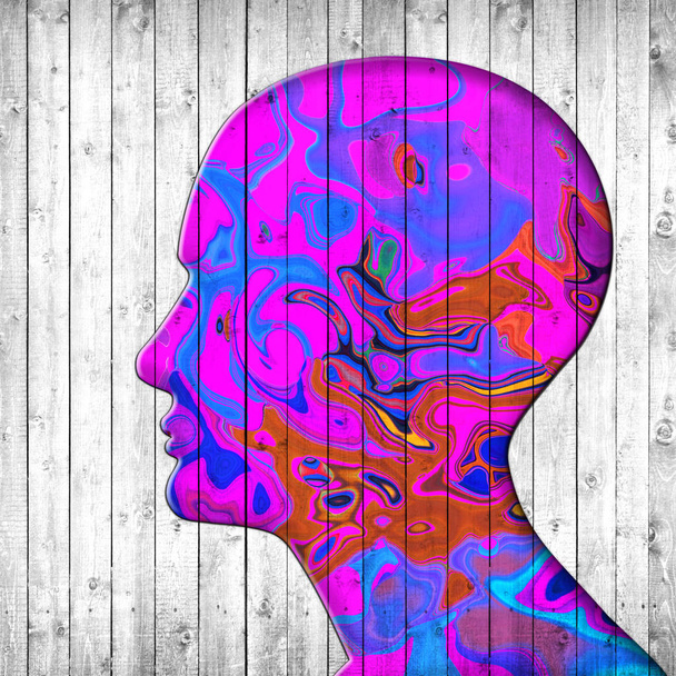  human head, background - 3D illustration - Photo, Image