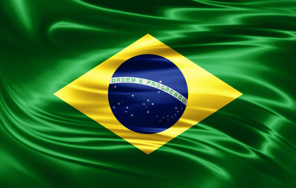 Brezilya bayrağı ile kopya alanı metin veya resimler - Fotoğraf, Görsel