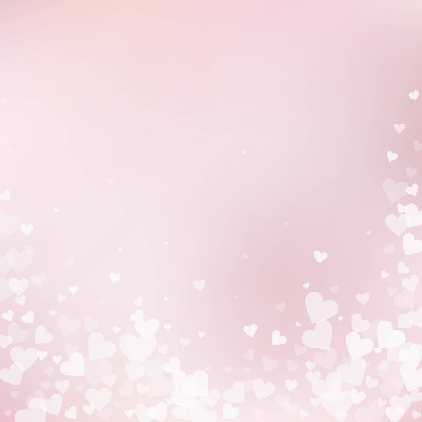 A fehér szív szereti a konfettit. Valentin-nap esése - Vektor, kép