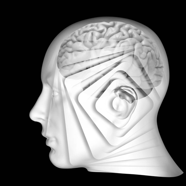  fundo do cérebro humano - ilustração 3D
 - Foto, Imagem