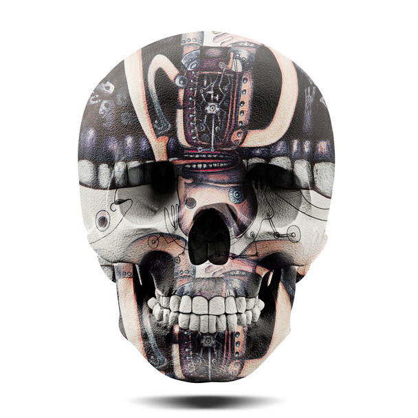  色の人間の頭蓋骨は、装飾 - イラスト - 写真・画像