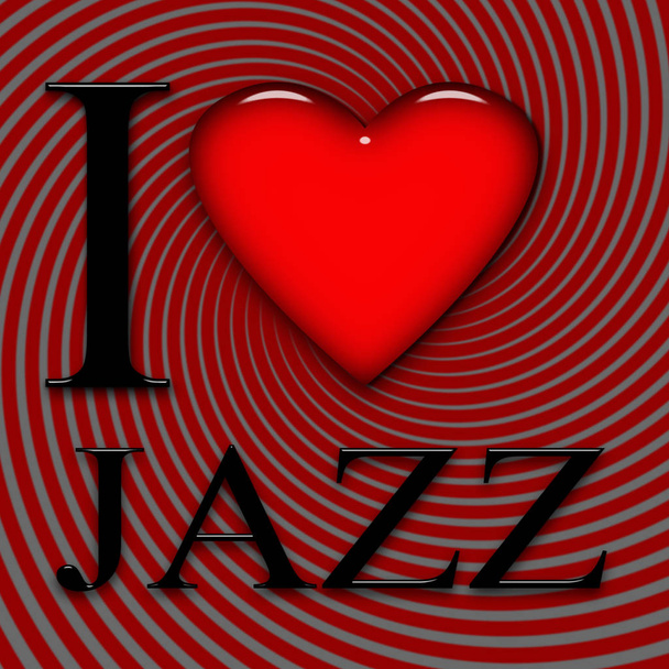  Ik hou van jazz, lettertype, hart  - Foto, afbeelding