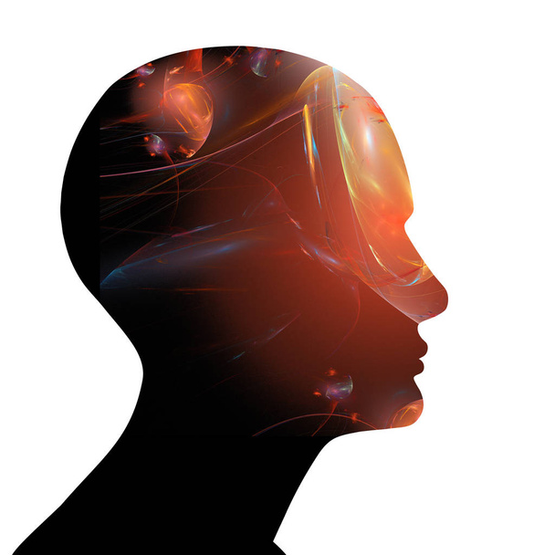  testa umana, sfondo - illustrazione 3D
 - Foto, immagini