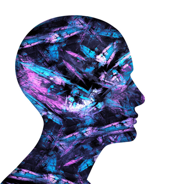  emberi fej, háttér - 3D-s illusztráció - Fotó, kép