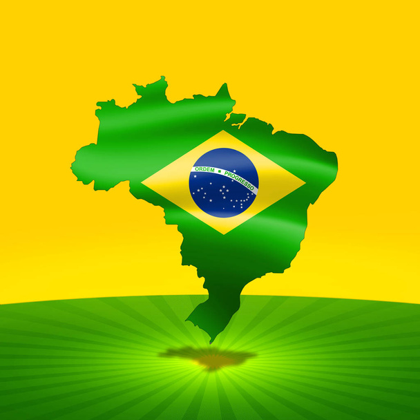 Brasilianische Flagge mit Kopierplatz für Text oder Bilder - Foto, Bild