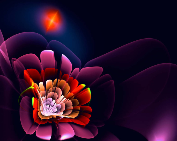 fractal fantasy flower, futuristic texture - Zdjęcie, obraz