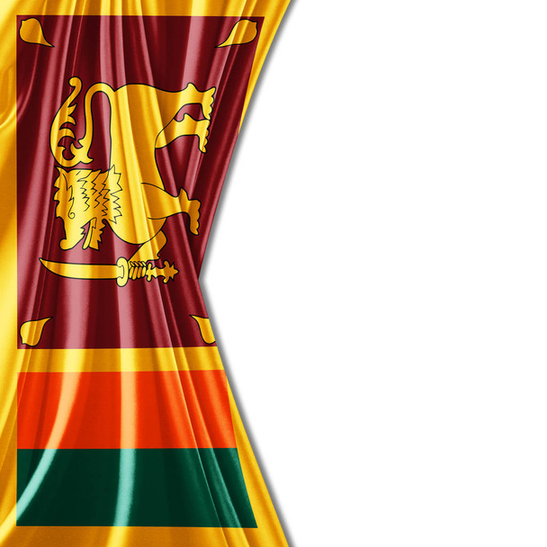 Vlajka Srí Lanky s kopií prostor pro ilustraci - 3d textu     - Fotografie, Obrázek