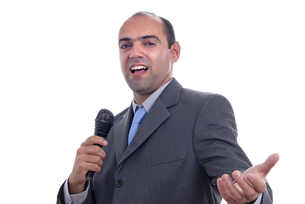 Singing business man - Фото, изображение