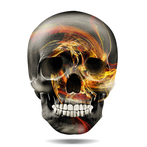  renkli insan kafatası, dekorasyon - illüstrasyon - Fotoğraf, Görsel