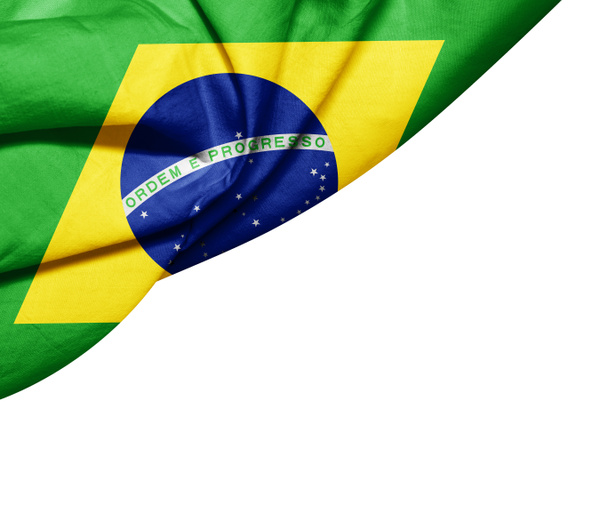 Flagge Brasiliens mit Kopierplatz für Ihren Text - 3D-Illustration     - Foto, Bild