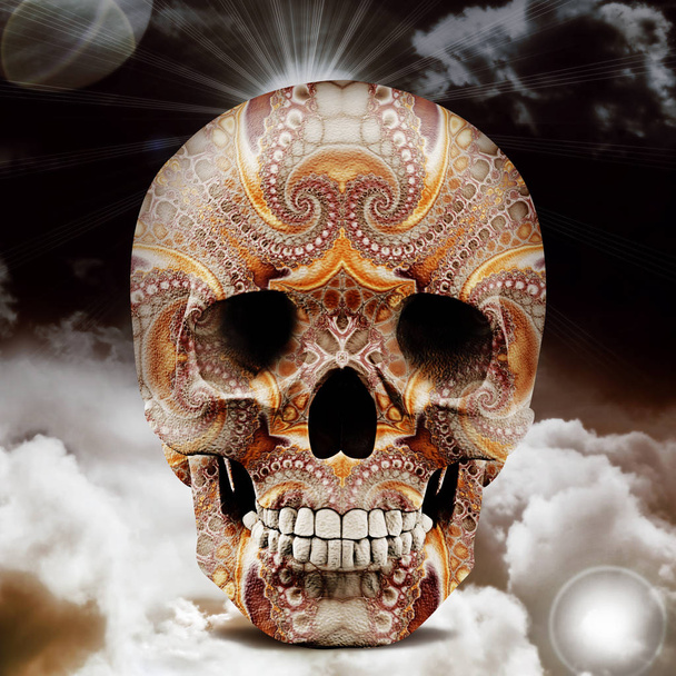  crâne humain coloré, décoration - Illustration
 - Photo, image