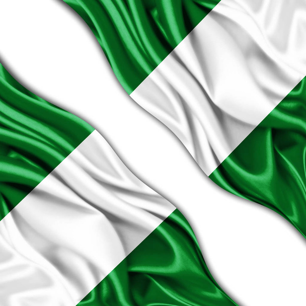 Σημαία της Νιγηρίας με αντίγραφο χώρο για το κείμενο - 3d απεικόνιση     - Φωτογραφία, εικόνα