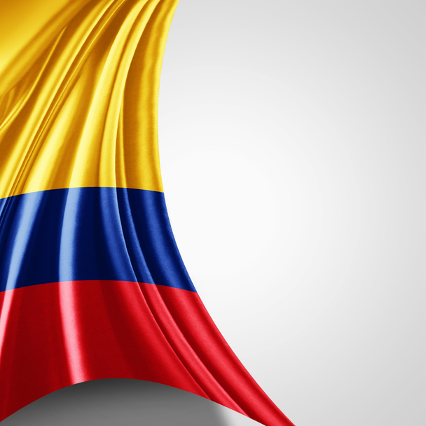 Σημαία της Κολομβίας με αντίγραφο χώρο για το κείμενο σε λευκό φόντο - 3d απεικόνιση    - Φωτογραφία, εικόνα