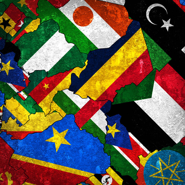 Africa continente fatto di bandiere, illustrazione
  - Foto, immagini