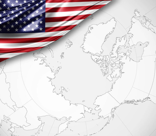 Σημαία των ΗΠΑ με αντίγραφο χώρο για το κείμενο - 3d απεικόνιση     - Φωτογραφία, εικόνα