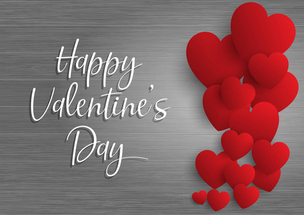 Aftelkalender voor Valentijnsdag achtergrond met hart op houten textuur - Vector, afbeelding