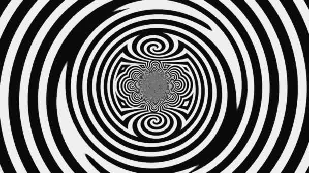 siyah-beyaz hipnotik sarmal, döngü - Video, Çekim