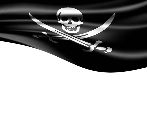 ファブリックの質感 - イラストの海賊旗 - 写真・画像