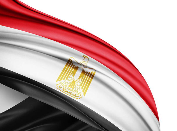 Vlajka Egypta s kopií prostor pro ilustraci - 3d textu     - Fotografie, Obrázek