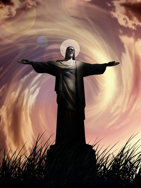 Jezus Christus standbeeld - religieuze - Foto, afbeelding