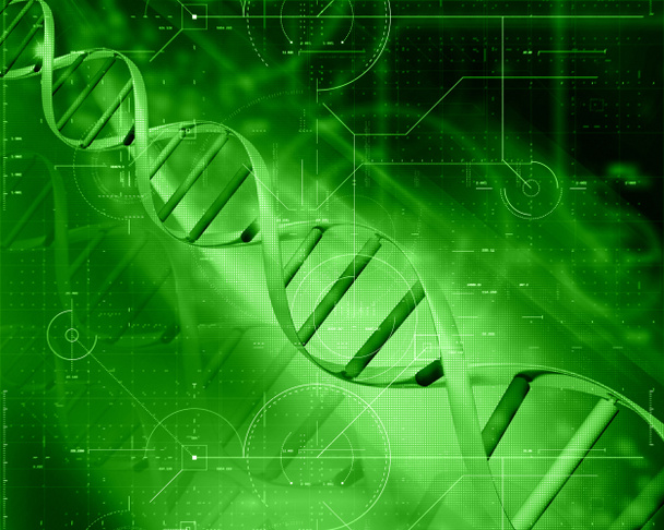 3D render of a medical technology background with DNA strand - Zdjęcie, obraz