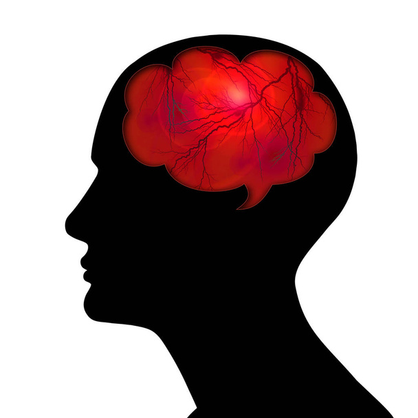  menselijk brein achtergrond - 3d illustratie - Foto, afbeelding