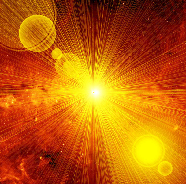 Güneş ışınları ile soyut arka plan - illüstrasyon - Fotoğraf, Görsel