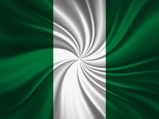 Vlajka Nigérie s kopií prostor pro ilustraci - 3d textu     - Fotografie, Obrázek