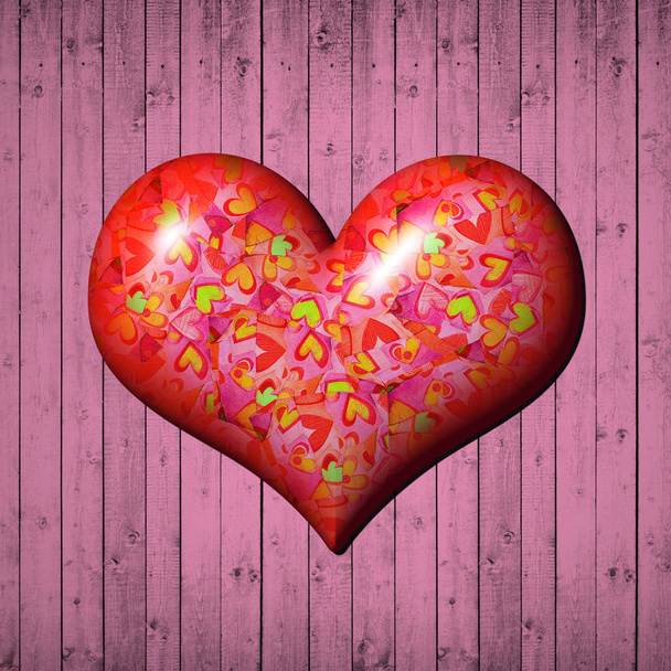  Herzzeichen, St. Valentin-Tageskarte  - Foto, Bild