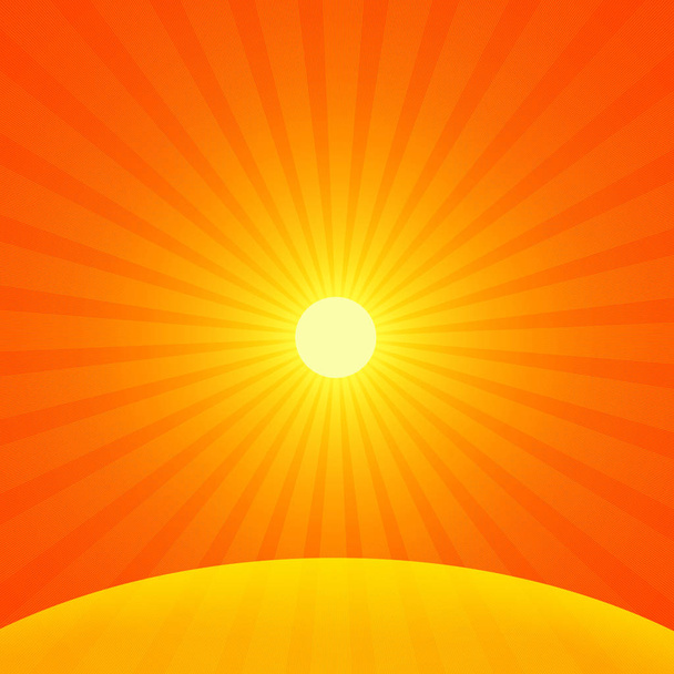 Sonne mit Strahlen abstrakter Hintergrund - Illustration - Foto, Bild