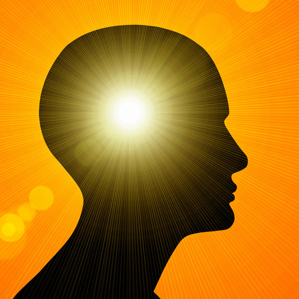 Релігійні. Людська голова з сонцем. Ілюстрація
 - Фото, зображення