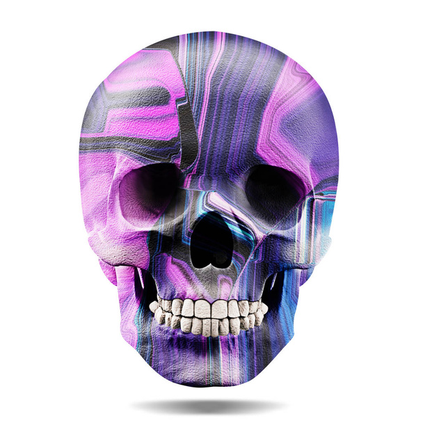  cráneo humano de color, decoración - Ilustración
 - Foto, imagen