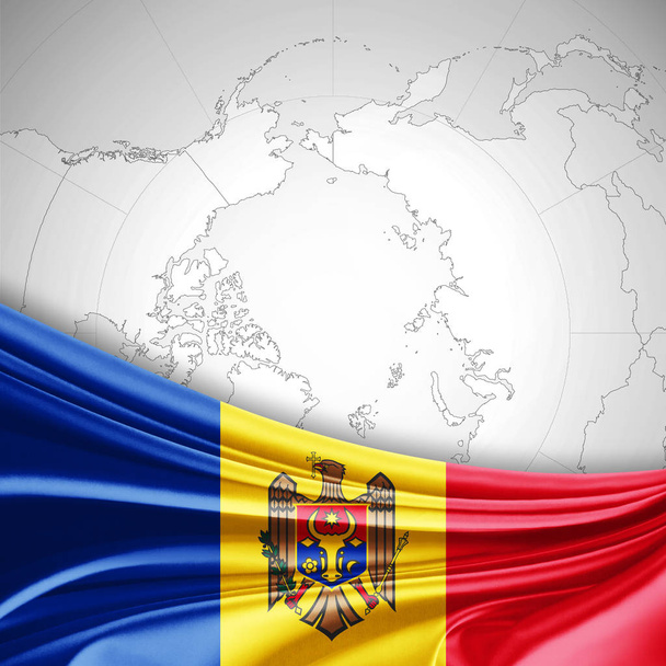Bandiera della Moldova con spazio per la copia del testo - Illustrazione 3D
     - Foto, immagini