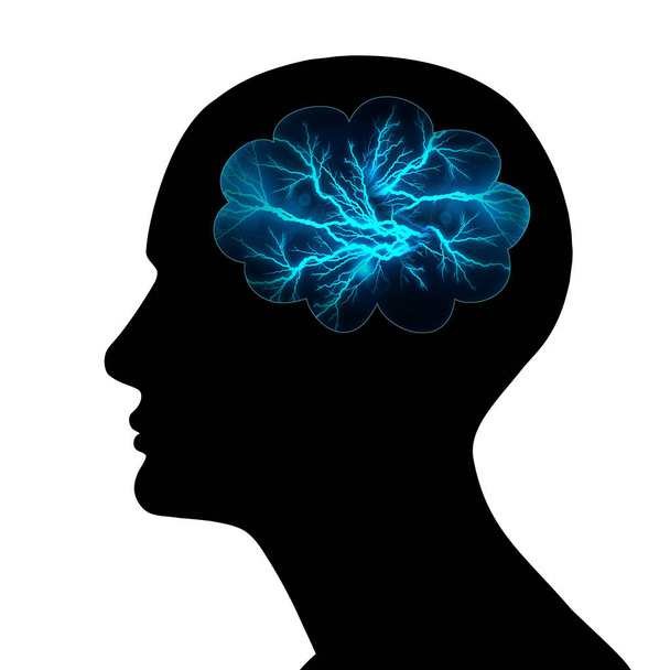  ανθρώπινος εγκέφαλος φόντο - 3d απεικόνιση - Φωτογραφία, εικόνα