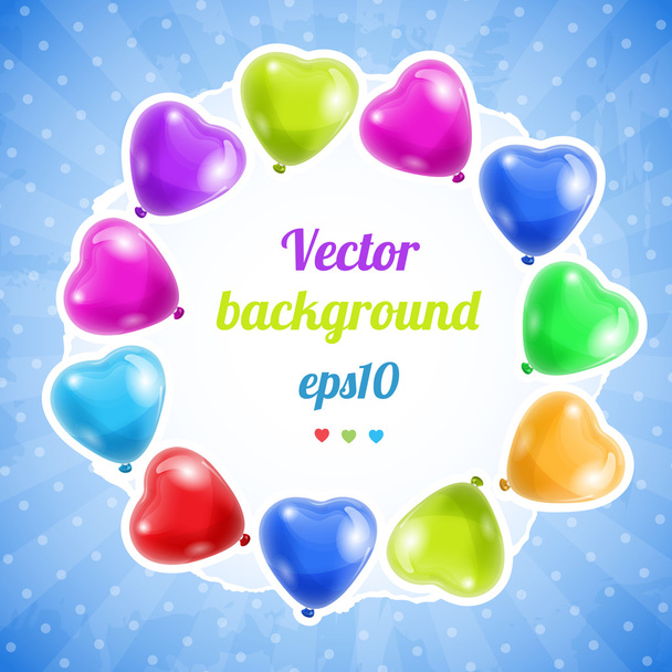 Holiday background with colorful balloons. - Vector, Image
