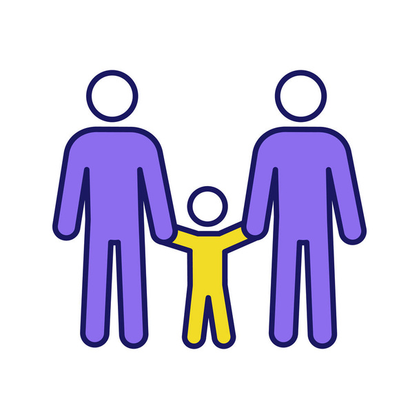 Gay familie kleur pictogram op witte achtergrond  - Vector, afbeelding