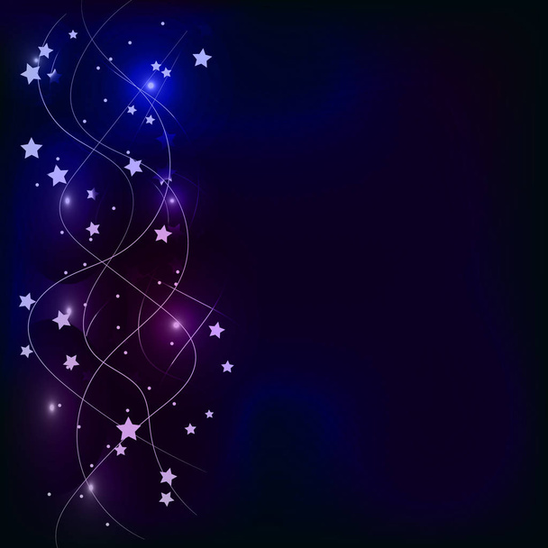 schöner Neon-Hintergrund mit Umrissen und Sternen - Vektor, Bild